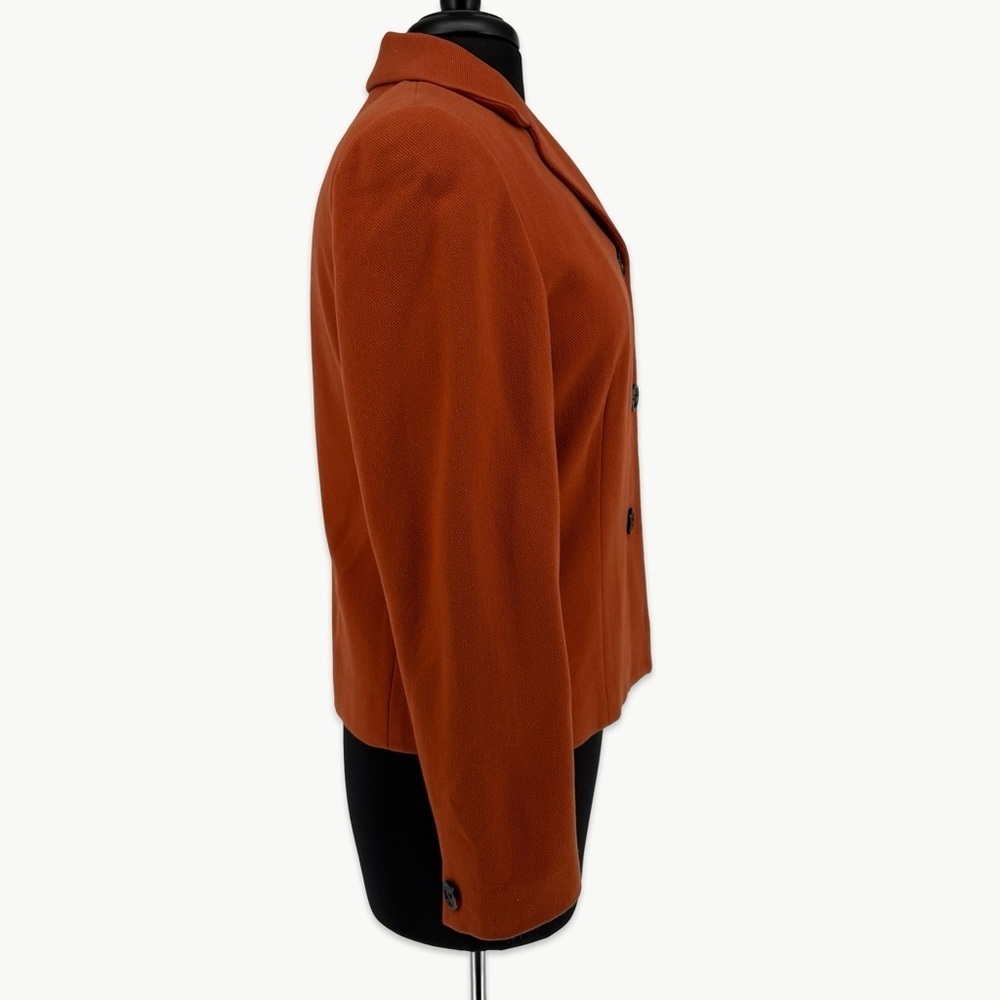 Vintage Ann Taylor Wool Cashmere Blazer Size 6 Burnt Orange 90s Classic - Picture 6 of 14
